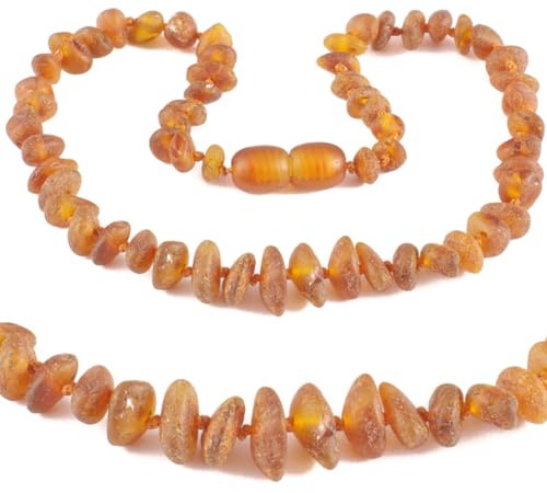 Bernsteinkette, handgefertigte Perlen Halskette, echter Stein, roher baltischer Bernstein, Geschenk-Set für Männer, Mutter, Damen, Bernstein kette von Baltic Secret (BRAUN, 31 CM)