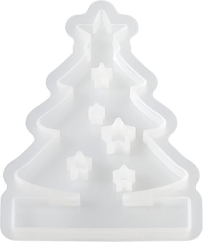 Hobbyfun Silikon Gießform Tannenbaum Steckkante 9x13 cm 30 ml Beton Kreativgießmasse Weihnachten Silikonformen