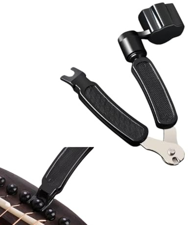 1 Pcs Guitar String Winder, Guitar Bridge Pin Puller,Guitar String Cutter | Essential Guitar Tools for Repairing Guitar (Black)