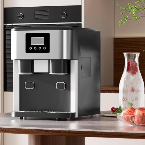 Ice Cube Maker with Crushed Mode – 1.8L Water Tank, Auto Shut-Off When Full, High-Density Foam Insulation, Manual Or Plumbed Water – for Home Kitchen Counter