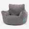 Lounge Pug Klein Kindersessel Sitzsack für 1-3 Jahren, Anthrazit Pom-pom Waffelstof, Mini-Sessel Kinderstuhl Kuschelsessel, Kindermöbel für Kinderzimmer