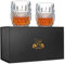 Unique Whisky Glasses Set of 2. Lead Free Ultra Clarity Glass Rocks Tumblers (300ml). 'Crystal Cask' by Van Daemon for Spirits, Bourbon, Scotch. Beautifully Gift Boxed.
