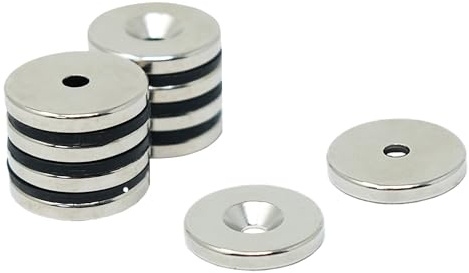 N42 Neodymium Countersunk Magnet for Arts, Crafts, Model Making, DIY, Hobbies, Office, and Home - 20mm dia x 3mm thick x 3.6mm Countersunk Hole - 4.5kg Pull - North - Pack of 40