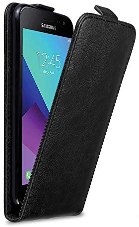 cadorabo Coque pour Samsung Galaxy XCover 3 en Noir Nuit - Housse Protection en Style Flip avec Fermoire Magnétique - Etui Poche Folio Case Cover