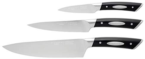 SCANPAN Kochmesser-Set 3-teilig Classic Edelstahl schwarz Silber 9 cm 15 cm 20 cm