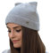 Yixda Damen Winter Strickmütze Warme Mode Beanie Mütze Katze Ohr Mütze (Grau)