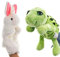 EQLEF Handpuppe Hase für Kinder und Erwachsene, süße Handpuppen Tiere Hase und Schildkröte lustiges Lernspielzeug für Geschichtenerzählen und Schulspiele (2er Pack)