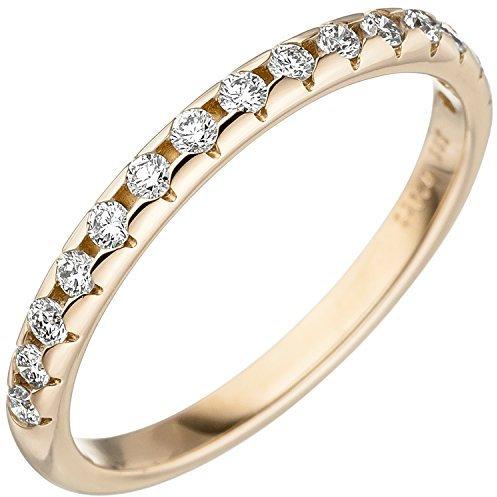 Jobo Damen-Ring aus 14 Karat 585 Gold mit 15 Diamanten Größe 58