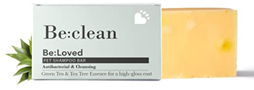 Be:Loved - Be:Clean Deep Cleaning Natural Dog Shampoo Bar - Aloe Vera, Tea Tree & Green Tea Formula - Handmade Botanical Pet Wash for Glossy, Fresh Coats