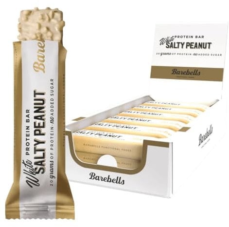 Barebells Protein riegel – köstliche Eiweißriegel mit Schokolade – zuckerarm, 20 Gramm Protein, ohne Palmöl - White Salty Peanut, 12 x 55gr