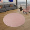 Tappeto Salotto Pelo Corto Design Monocolore Moderno E Senza Tempo, Colore: Rosa, Dimensione:Ø 160 cm Tondo