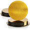 COM-FOUR® Juego de Posavasos de 14 Piezas con Soporte -Posavasos de Acero Inoxidable -Posavasos Redondos de Color Dorado (014 Piezas - Dorado)