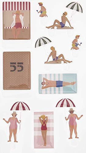 Rico Design Gel Sticker FIGURICO 1 Bogen 19,5x9,5cm Aufkleber kleben Kleber Stickeralbum Sticker aufkleben Strand
