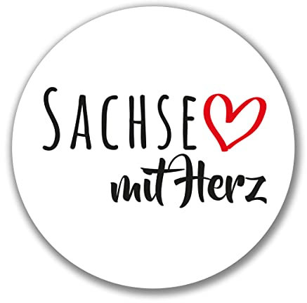 Huuraa Aufkleber Sachse mit Herz Geschenk 10cm Sticker Sachse Geschenkidee