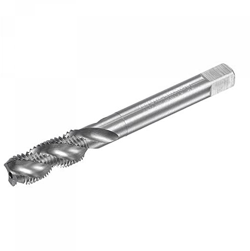 sourcing map Spirale Cannelure Tarauds, 3/8-24 UNF 2B Haute Vitesse Acier (HSS) Sans revêtement Machine Filetage Fraisage Filetage Vis Taraud 3 Cannelures Taraudage Outil