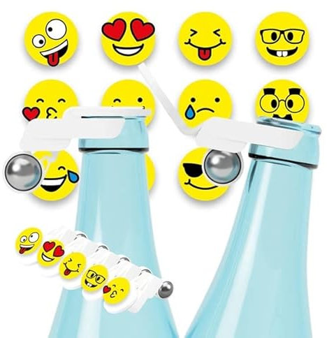 BILLY the Clip Flaschenverschluss - das ORIGINAL (patentiert) - Smarter & automatischer Flaschendeckel - Bierflaschenverschluss - Wiederverwendbarer Verschluss mit Insektenschutz 5x (Weiß + Sticker)