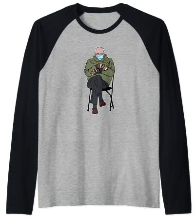 Anime Bernie Fäustlinge Meme Bernie Sanders Handschuhe Einweihung Raglan