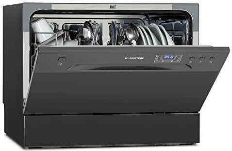 Klarstein Mini Lavavajillas Silencioso de Sobremesa y Encimera, 6 Cubiertos para Cocina, sin Instalación, con 6 Programas, Lavavajillas Compacto para Casa, Fácil de Instalar