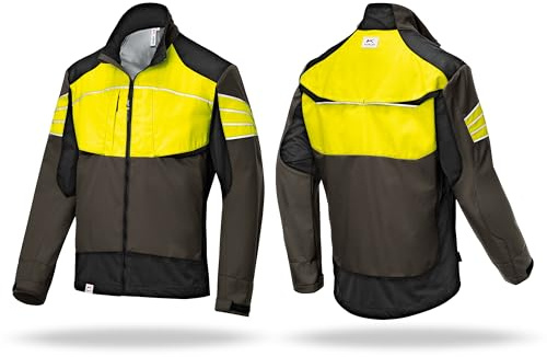 KÜBLER Workwear | KÜBLER FOREST Ultrashell Arbeitsjacke | oliv/warngelb | Größe 4XL