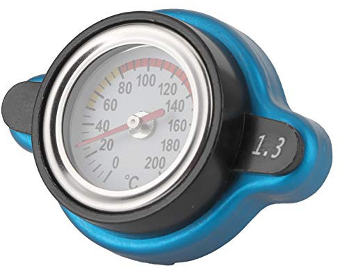 Motorrad Kühlerdeckel, Kühlerdeckel mit Temperaturanzeige, Universal Thermostat Kühlerdeckel Wassertank Abdeckung Auslaufsicher mit Temperaturanzeige (Großer Kopf 1,3 bar)