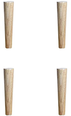 apdm Set mit 4 Holzmöbelbeinen, Sofabeinen, Mittelalterlichen Möbelbeinen aus Naturholz, Geraden Holztisch-TV-Beinen mit Rutschfesten Polstern, Schrauben und Montageplatten (25cm/9.84in)