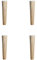 apdm Set mit 4 Holzmöbelbeinen, Sofabeinen, Mittelalterlichen Möbelbeinen aus Naturholz, Geraden Holztisch-TV-Beinen mit Rutschfesten Polstern, Schrauben und Montageplatten (25cm/9.84in)