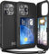 TORU CX Étui portefeuille fin pour iPhone 15 Pro Noir | Protection antichoc, robuste, avec porte-cartes caché, fente pour cartes, miroir, dragonne inclus