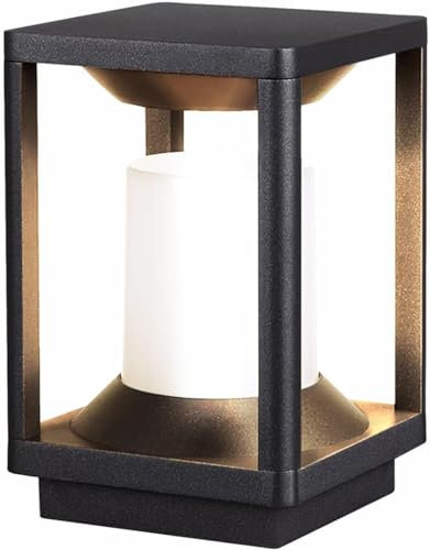 Budbuddy 20W LED Farolas Exterior Jardin Negro Luces Exterior Farola con Enchufe E27 Lamparas Exterior Terraza IP65 Farolas de Jardin Valla Jardin Exterior farolas de jardin