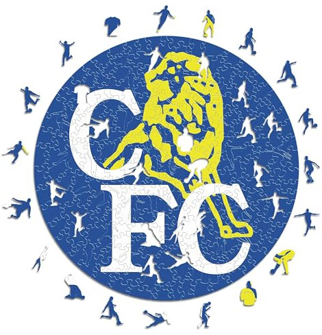 Iconic Puzzles, 100% eco-sustainable wooden puzzle with official license - Chelsea Retro Logo, size S, 150 pieces