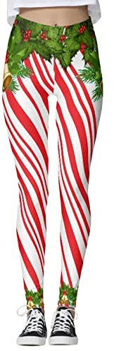 Weihnachtspyjama Familie Frauen Benutzerdefinierte Weihnachten Bedruckte Hosen Benutzerdefinierte Dünne Leggings Für Leggings Laufende Weihnachten Sankt Pilates Party Schwarze Hose Stretch (Green, S)