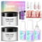Saviland Nail Repair Kit for Broken Natural Nails: 3 Mins Repair&Air Dry Dip Powder Nail Kit for Nail Repair White Clear Dipping Powder Nail Glue Nail File Nail Dust Brush for Nail Repair Treatment