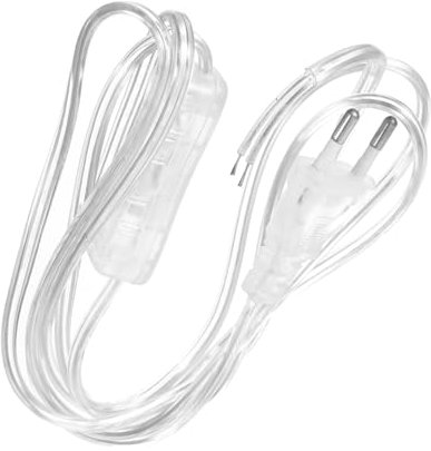 HOMSFOU Rallonge Transparente Intérieure Fine Fil De Lampe Rallonge De Lampe Cordon De Lampe De Remplacement Cordon De Suspension Cordon De Lampe Transparent Prise Plate Cuivre Mince