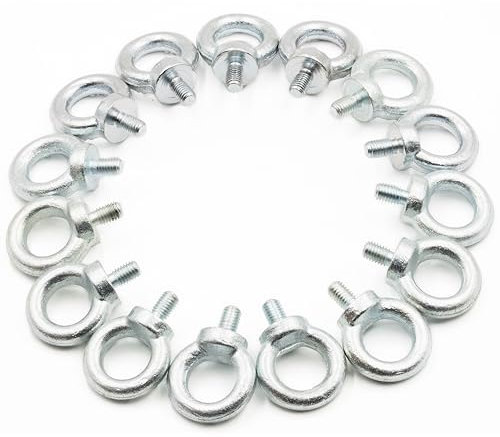 Ringschraube M12 15 Stück - Ringschrauben mit verzinktem Gewinde - Augenschraube Verzinkte Ausführung Legierter Stahl - Ösenschraube - Transportöse
