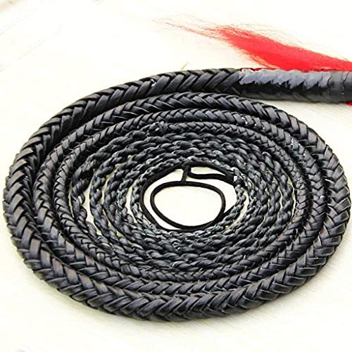 LIMAXI Whip, Leather County, Classic Black Bullwhip - Frusta da Toro in Pelle in Microfibra Premium, Frusta da Toro Totalmente Fatta A Mano E Durevole da 1-6 M (3,3-19,7 Piedi),3m