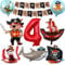 Bluelves Piraten Kindergeburtstag Luftballons 4 Jahre,Piratenschif Folienballons Geburtstagsdeko,Ozean Tiere Hai Helium Luftballon,Piratenschiff Ballons Deko für 4 Jahr Kinder Geburtstagsfeier