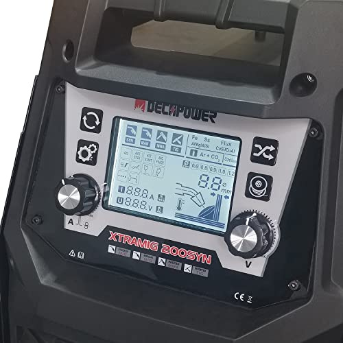 DECAPOWER Saldatrice MIG MAG Sinergico MMA TIG 4in1 200A XTRAMIG-200 | Set con filo animato incluso. Saldatura con/senza gas Argon/CO2, alluminio, Spool Gun. MIG/MAG/MMA/LIFT DC TIG