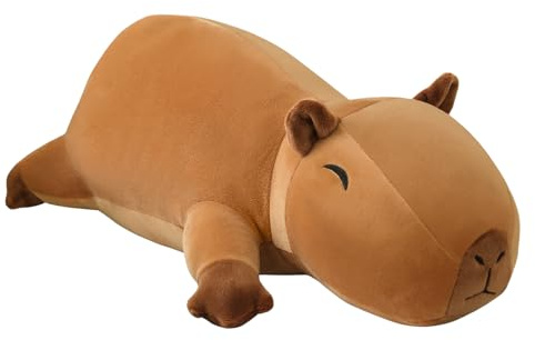 SQEQE Beschwertes Capybara Plüschtier Süßes Wasserschwein Kuscheltier Plüsch Kissen Plüschspielzeug Stofftier Geschenk für Kinder und Erwachsene 60 cm