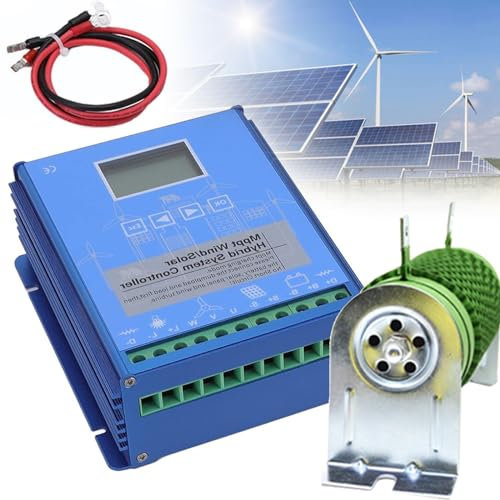 HENGCMM Contrôleur De Charge Hybride Solaire éolien MPPT avec écran LCD Régulateur De Charge Contrôleur De Batterie Hors Réseau 12V 24V 48V, pour éolienne Panneau Solaire Régulateur,5000W-48V