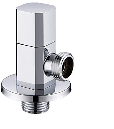 Eckventil fürs Badezimmer, 1/2 Zoll Absperrventil, Wasserhahn aus Messing, Absperrventil 1/2, Eckwasserventile Waschbecken schwarz, Gartenhahnventil, Chrom charitable