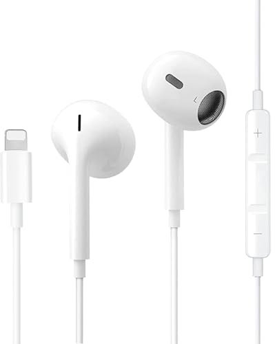 Cuffie per iPhone,Auricolari iphone con filo Hi-Fi Stereo Cuffie,In-Ear Auricolari con cancellazione del rumore Microfono e Controllo del Volume,Compatibile con iPhone 14/11/12/13/13Pro/SE/XS/XR/X/8/7