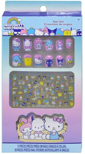 Hello Kitty and Friends - Set di 12 unghie a pressione e 56 adesivi