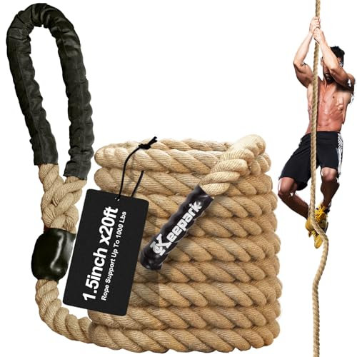 Kletterseil, 3,8 cm Durchmesser, 6,8 m Länge, Fitness- und Krafttraining, Workout für Erwachsene, Kinder, Übungen und Heimtraining