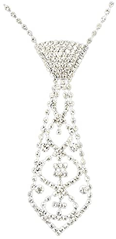 Itkcozcg Fashion Accessories, Crystal Neck Tie Long Narrow Necktie Necklace Jewelry Accessories for Women Girl