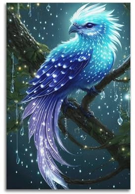 LNSIZH Tierposter mit blauem Eisvogel, dekoratives Gemälde, Leinwand, Wandposter und Kunstdruck, moderne Familienschlafzimmer-Dekoration, Poster, 30 x 45 cm