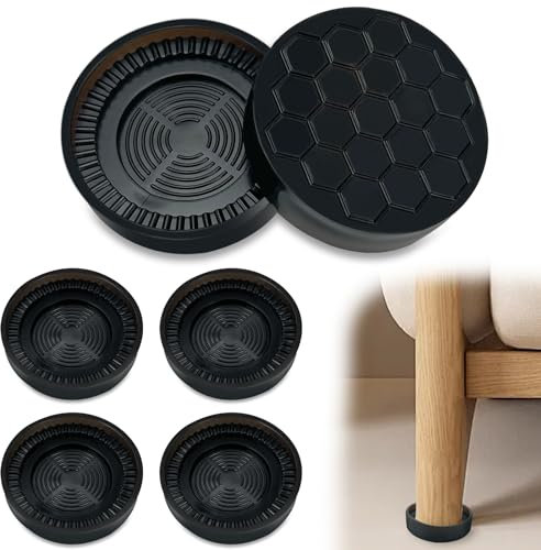 4pcs Furniture Coasters, 60mm Furniture Caster Cups, Round Rubber Non Skid Furniture Caster Cups, Furniture Pads for Hardwoods Floors, Floor Protectors for Bed Couch Stoppers (Brown)
