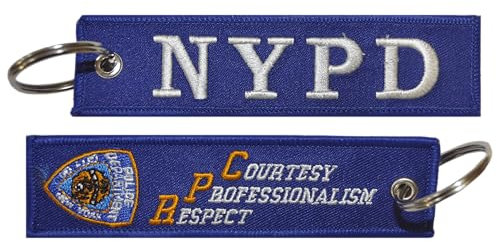 Tacro Schlüsselanhänger NYPD Courtesy Professionalism Respect Polyester 12 cm, Schwarz , One size