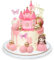 LACGO Princess Castle Cake Toppers Pink 18pcs with Organza Butterfly Balls Happy Birthday Cake Decorations, Princess Castle Cake Decorations for Baby Shower Girl, Princess Birthday Party Supplies