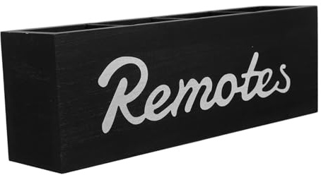NUOBESTY Wooden Remote Control Holder Wall-mounted Desk Caddy Organizer Tv Remote Box for Office Pen Holder