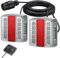 AUTOUTLET Rückleuchten Set für Anhänger, Schraubenmontage - 7,5m Kabel & 7 poliger Stecker, 18 LED ultrahelle Rückleuchten Rücklicht Anhängerbeleuchtung 12V Anhänger Beleuchtung mit E11-Standard(Weiß)