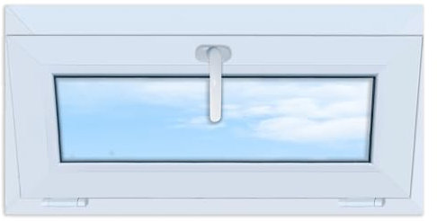 LORAC | Kunststofffenster weiß 800x400mm, 80x40cm, kippbar, Standard-Fenster mit 2-fach Verglasung, energiesparend, Kellerfenster mit CE-Zertifikat, ideal für Wohnräume und Keller